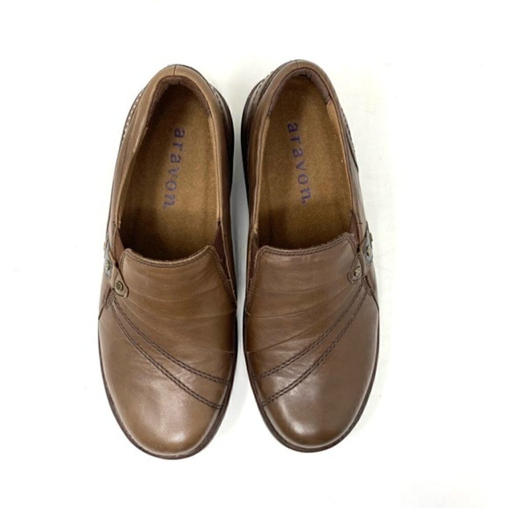 Aravon Danielle Dark Brown casual slip on shoes - Picture 6 of 7